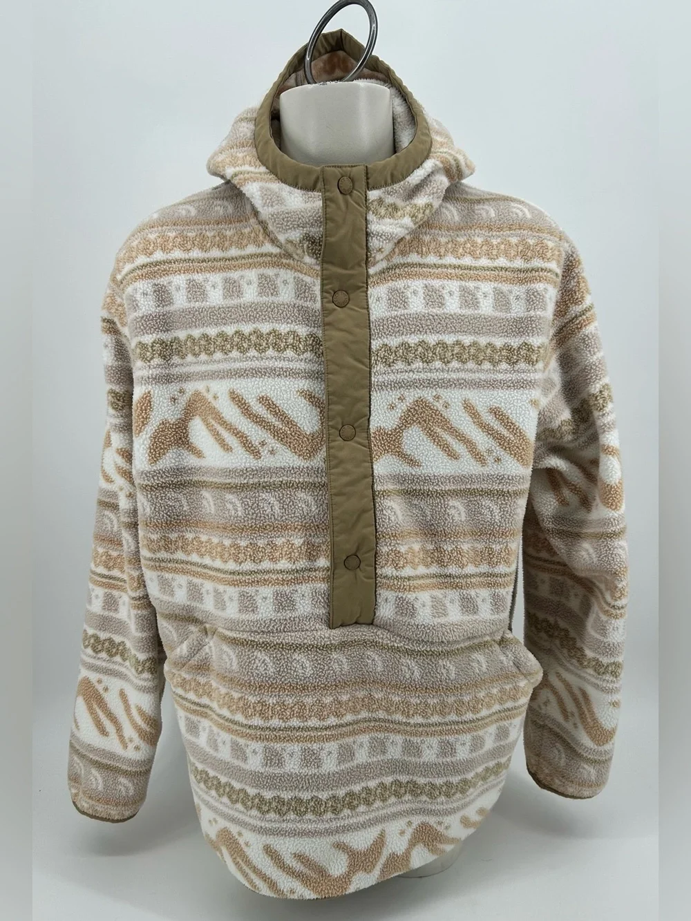 Men’s The North Face Campshire Gardenia Fleece 1/2 snap pullover jacket size XXL